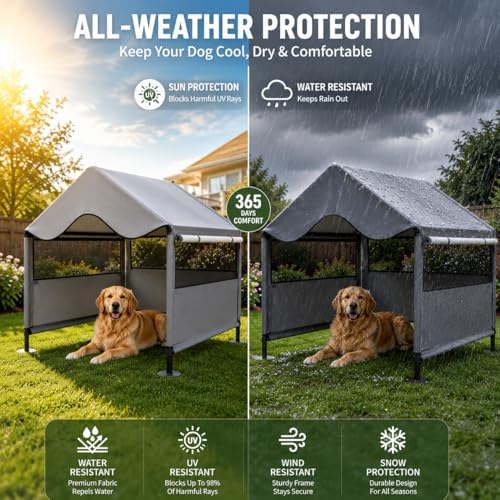 extra large dog shade shelter canopy with uv, side view