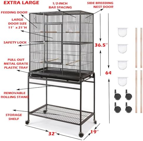 extra large 32" x 19" x 64"h wrought shown in use