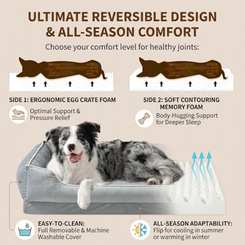 fairypet orthopedic dog bed for medium to large, close-up detail