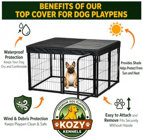 dog playpen w/square top shade cover - 24 shown in use
