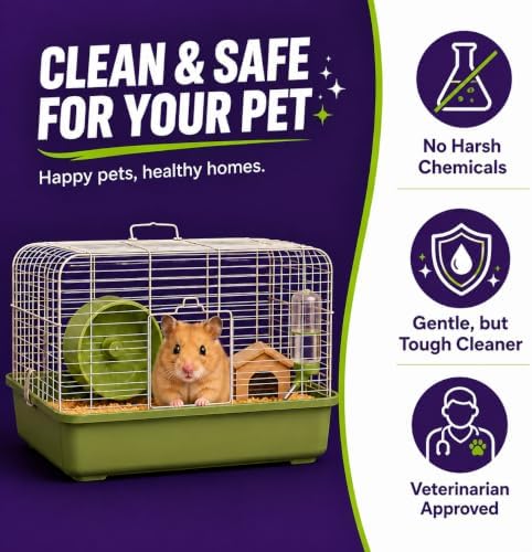amazing small animal cage cleaner, just spray/wipe, easily showing dimensions
