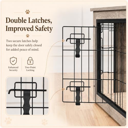 yaheetech 27.5in wooden dog crate furniture w/cushion for on a desk or shelf