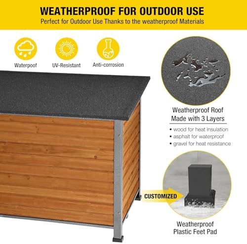 aivituvin dog house outdoor & indoor wooden dog showing dimensions