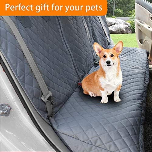 honest bench dog car seat covers with side, front angle view