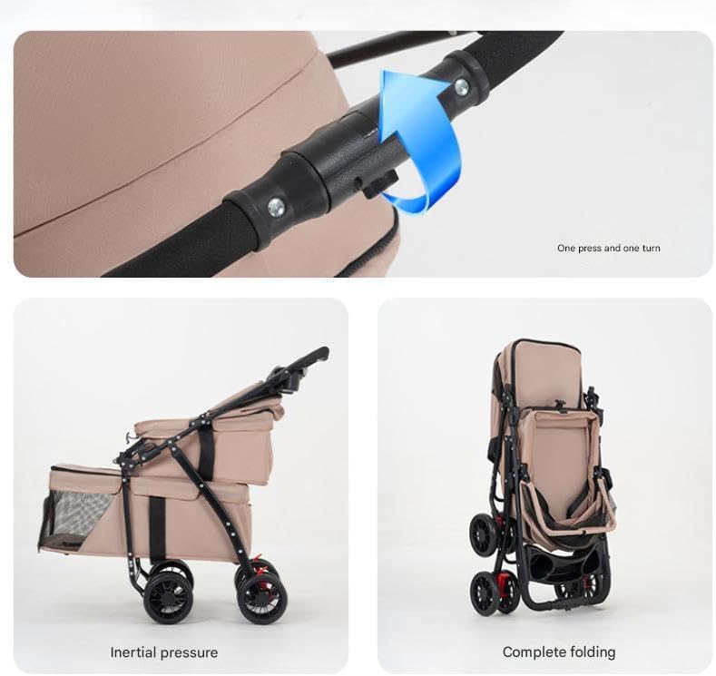 double pet stroller for dogs and cats, one-hand, package contents