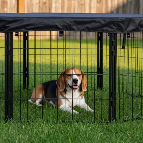 dog playpen w/octagon top shade cover - 40, close-up detail