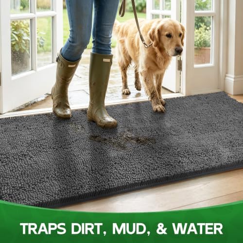 100pointone dog door mat for muddy paws 36"x120",ultra, side view