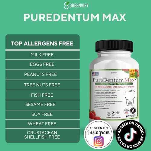 puredentum for gums and teeth health & fresh showing dimensions