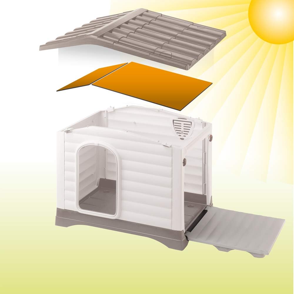 ferplast insulation panels for dog kennel model dogvilla shown in use