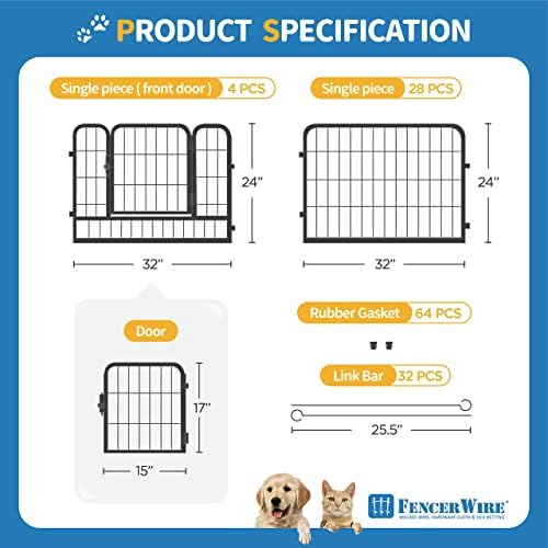 fencer wire foldable outdoor/indoor pet playpen with gate shown in use