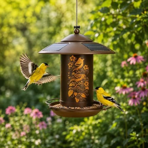 avinel solar lantern bird feeder – solar-powered outdoor showing dimensions