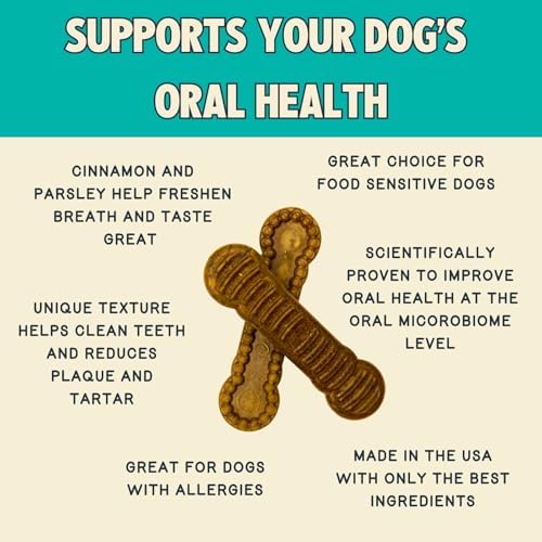 jiminy's dental chews for dogs,plaque & tartar control, side view