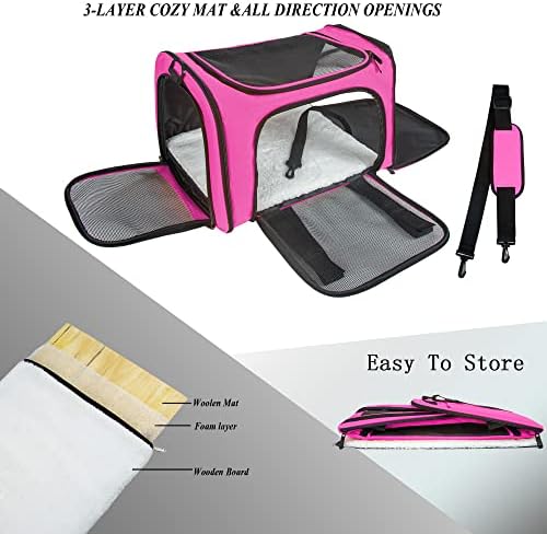 soft sided carrier for small medium cats dogs,tsa showing dimensions