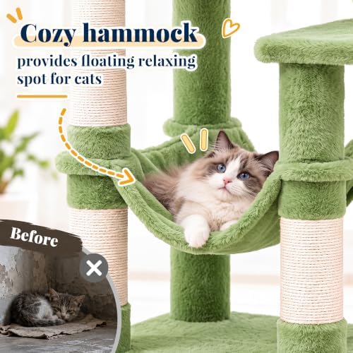 hey-brother cat tree, multi-level sisal covered scratching posts, package contents