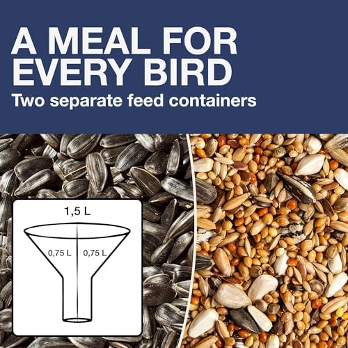 swissinno bird feeders - no mess hanging bird showing dimensions