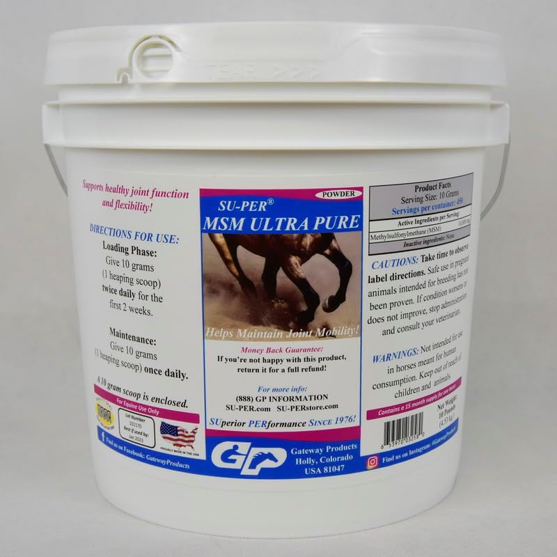 su-per msm ultra pure supplement for horses, 10, main product view