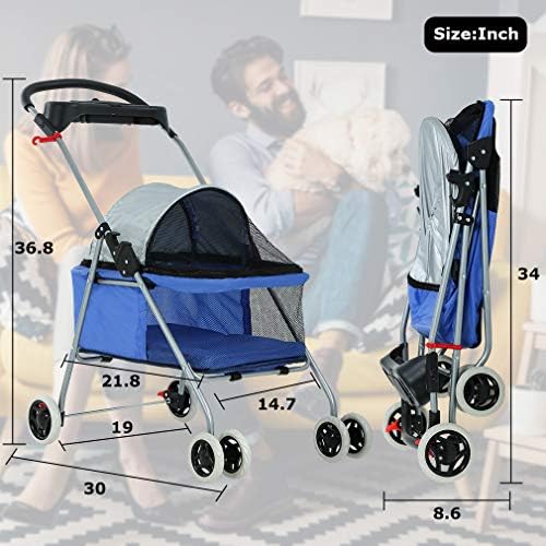 bestpet foldable pet stroller for small/medium dogs and on a desk or shelf