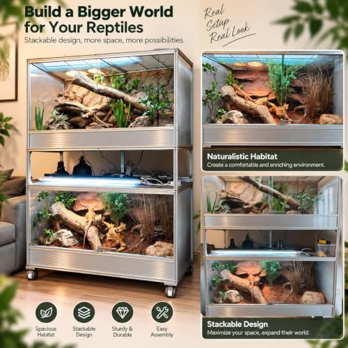 120 gallon bearded dragon tank, 48x24x24 reptile enclosure, close-up detail