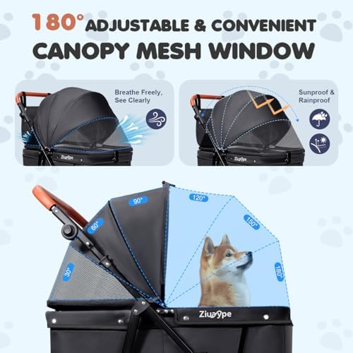 dog stroller for large & medium dogs (20–132, side view