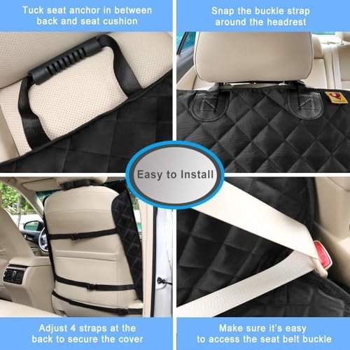 bark lover deluxe dog seat cover for front showing dimensions