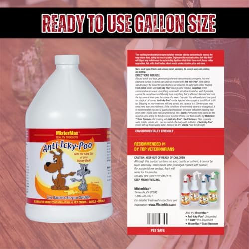 mistermax anti icky poo pet urine enzyme cleaner, close-up detail
