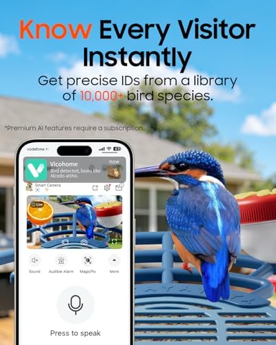bird feeder with camera, smart birdfeeder with cam shown in use