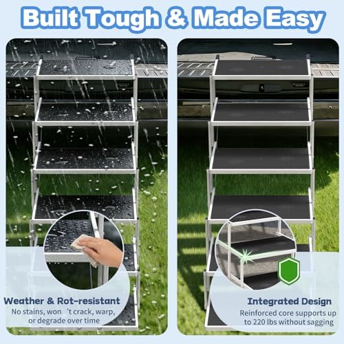 dog steps for car & suv – 6-step, side view