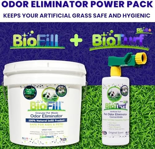 bioturf mini power pack artificial turf cleaner 32oz shown in use