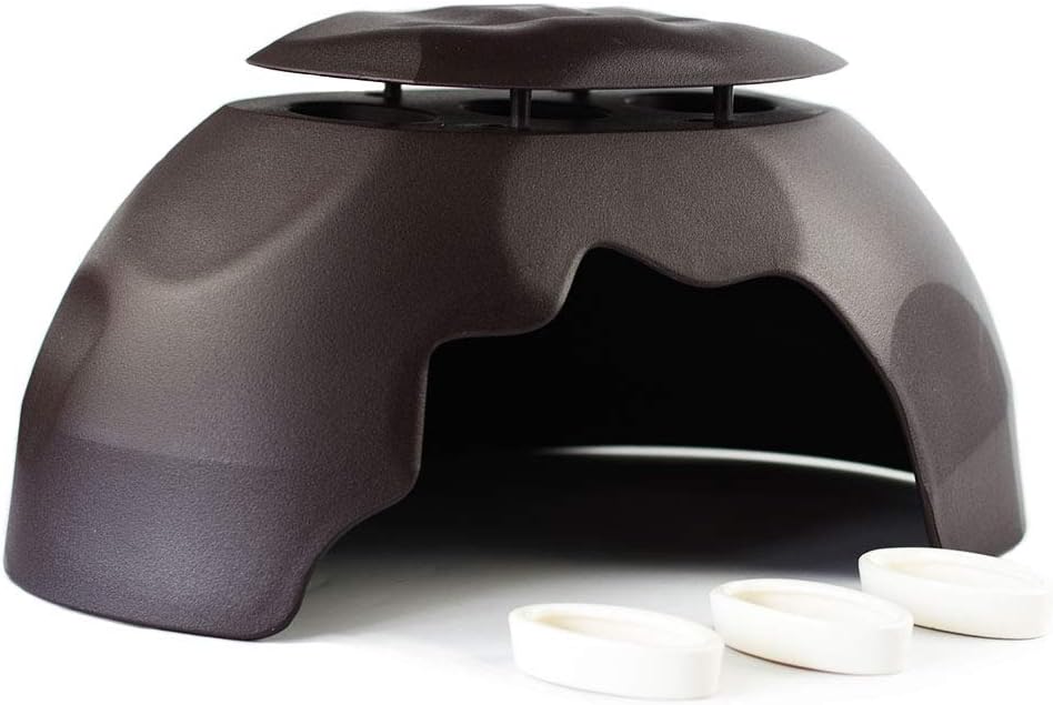 omem reptiles house with ceramic sink terrarium hide, main product view