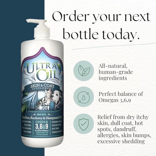 ultra oil skin and coat supplement for dogs, side view