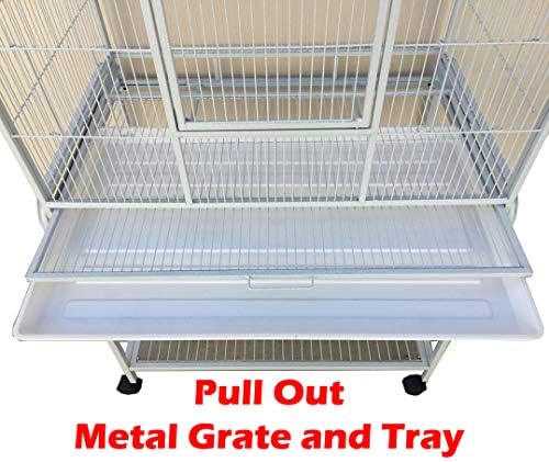 pet product wrought iron breeding bird flight cage showing dimensions