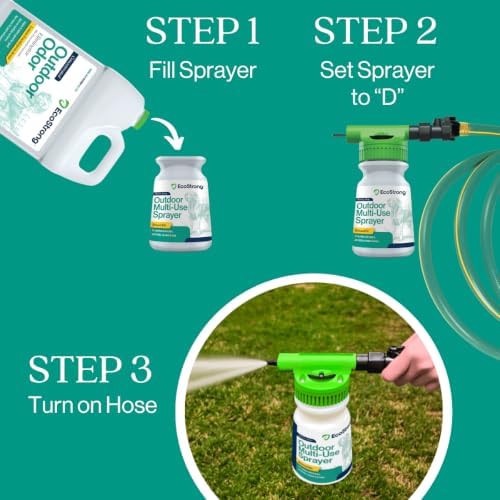 eco strong outdoor odor eliminator | outside dog, side view