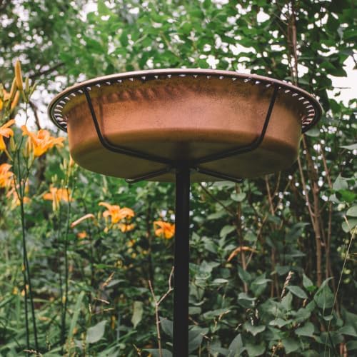 backyard expressions bird baths for outdoors, 34" metal showing dimensions
