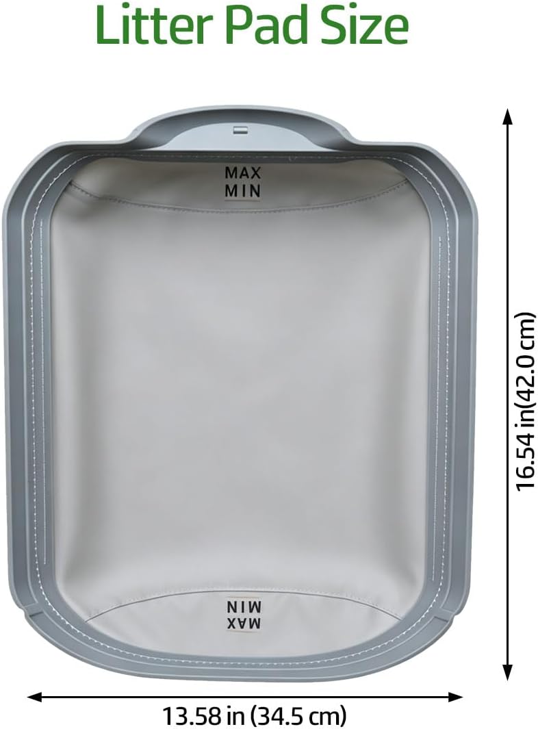 automatic litter box waterproof pad, washable removable liners shown in use