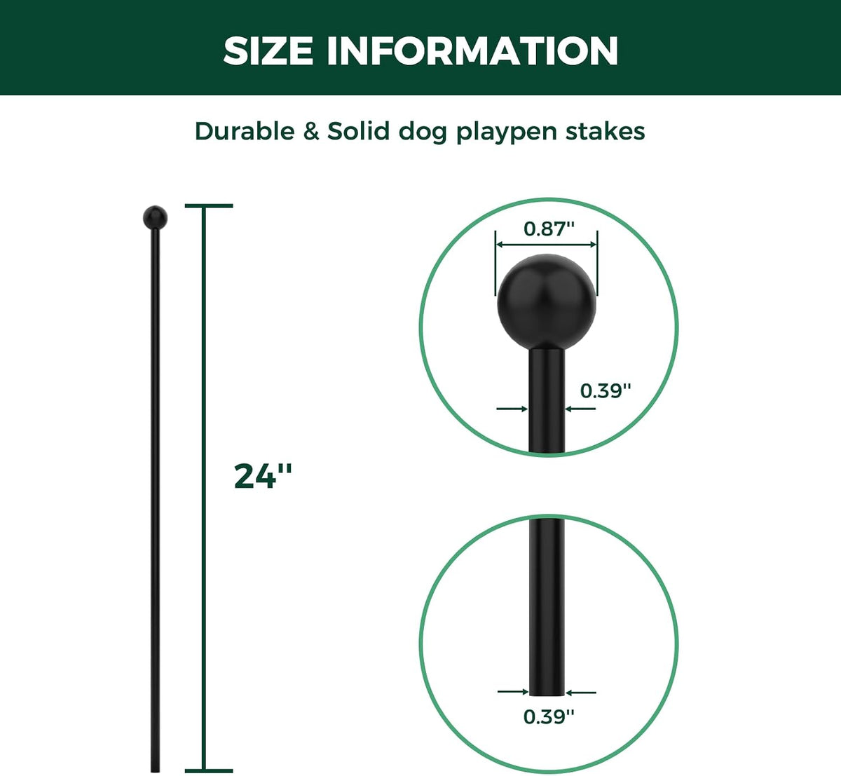 fxw indoor replacement stakes, dog playpen accessories, 24" shown in use