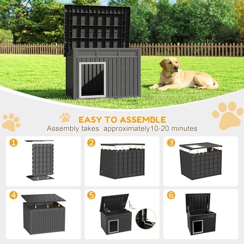 fancyango large dog house with weatherproof roof for on a desk or shelf