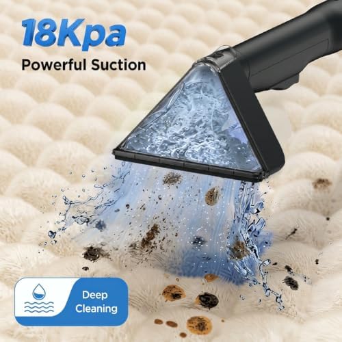 18kpa portable carpet cleaner machine for cars, pets, close-up detail