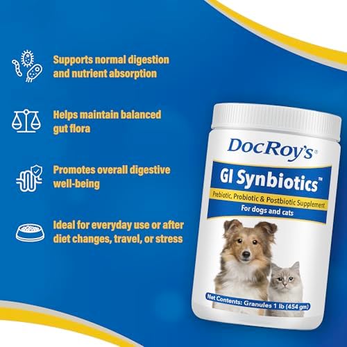 doc roy's gi synbiotics prebiotic & probiotic granules showing dimensions