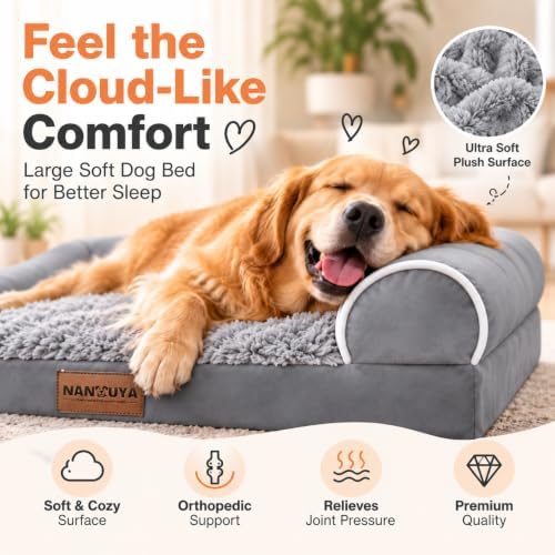 nanuya orthopedic dog bed for large dogs, 36 shown in use