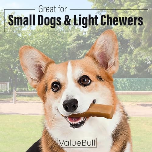valuebull himalayan yak cheese dog chews, small, 6 shown in use