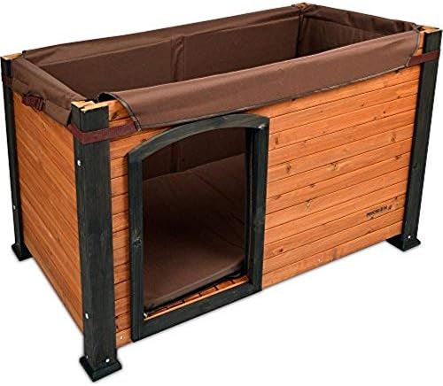 precision pet products log cabin dog house insulation, side view