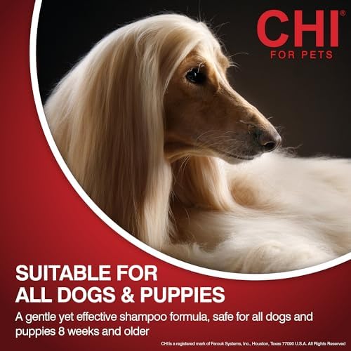 chi for dogs deep moisture dog shampoo, gallon showing dimensions