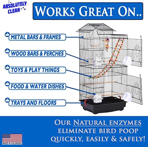absolutely clean amazing bird cage cleaner and deodorizer, close-up detail