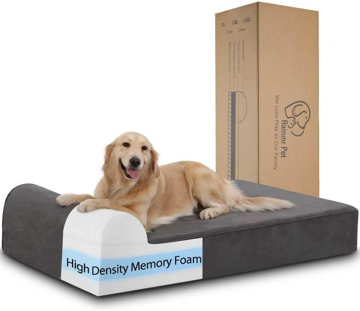 rainmr orthopedic dog beds for large dogs, 7", main product view
