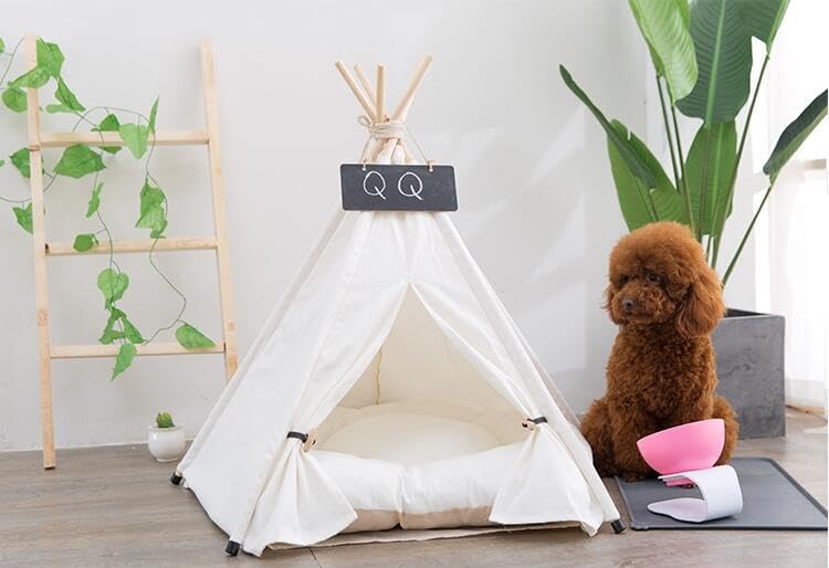 scnbom pet teepee dog & puppy cat tents, side view
