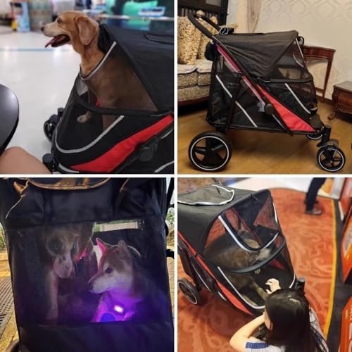 large dog stroller-4 wheel pet strollers for medium, close-up detail