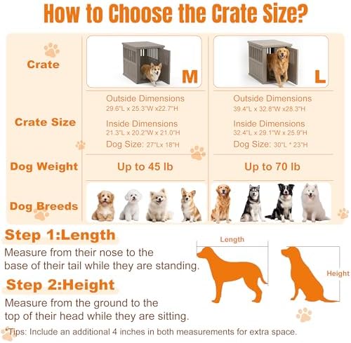 efu 43 inch large dog crate furniture, indoor on a desk or shelf