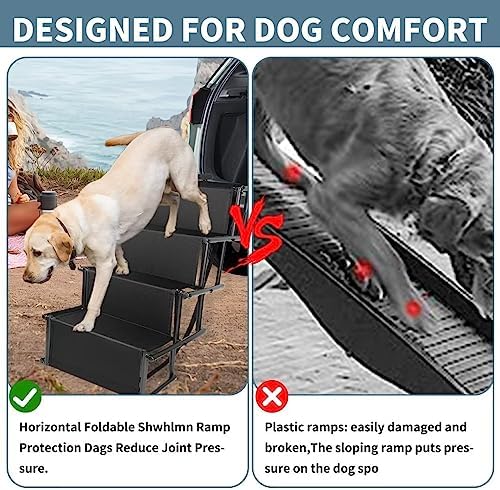 dog car ramp large dogs portable aluminum foldable, side view