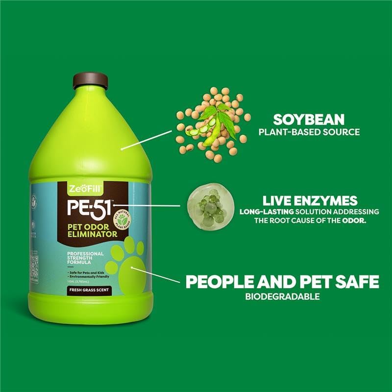 zeofill® artificial turf cleaner & pet odor eliminator showing dimensions