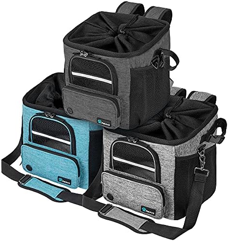 petami dog bike basket, soft-sided ventilated pet carrier, front angle view